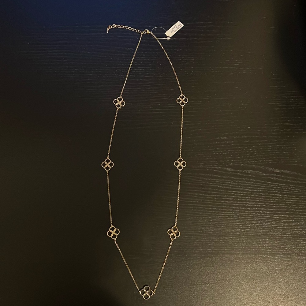 Brand new gold clove circle long necklace.